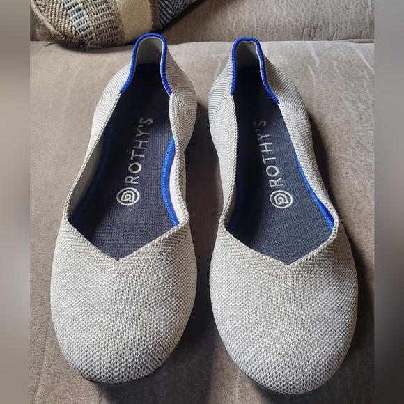 Rothy's The Flat Flax Grey Size Womens 8.5 - Picture 1 of 5